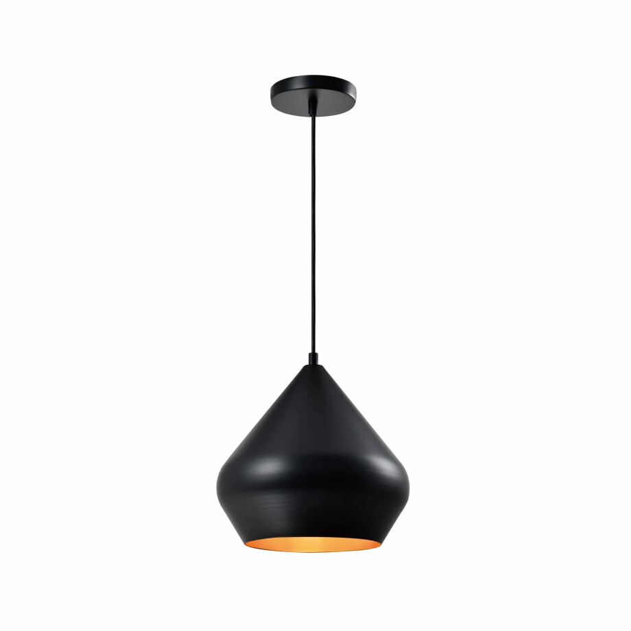 QUVIO Hanglamp modern - Koepellamp - D 25 cm - Zwart afbeelding 1