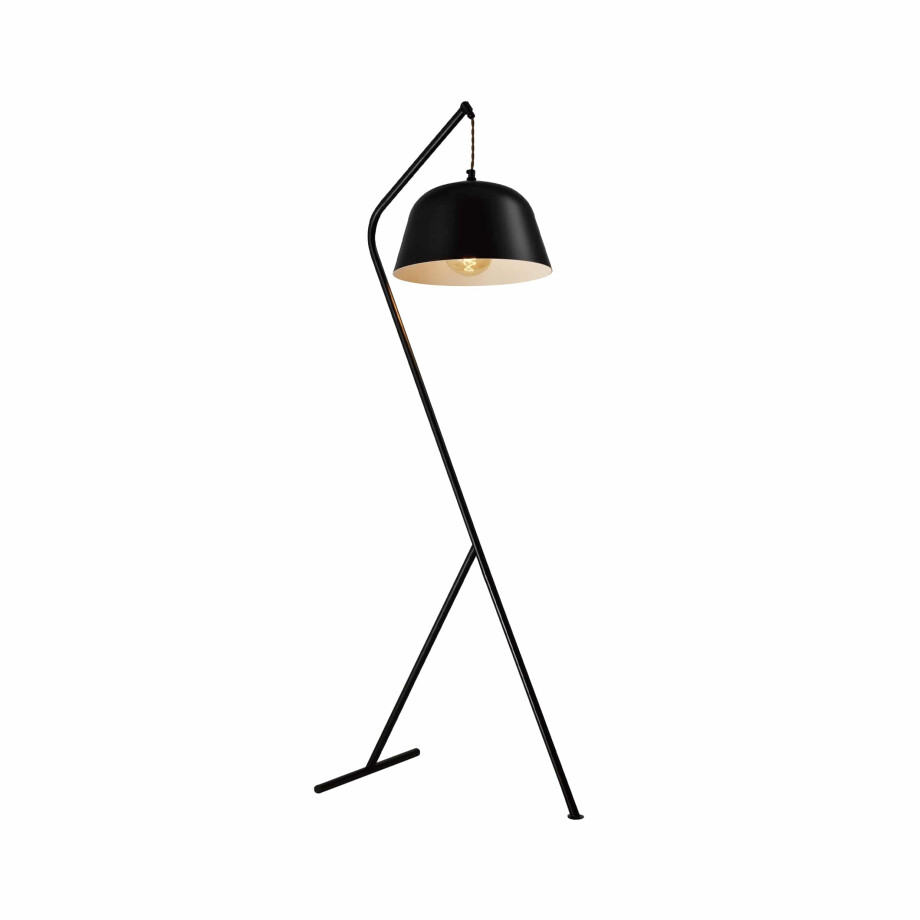 QUVIO Vloerlamp retro - Vintage design - 44 x 35 x 130 cm - Zwart afbeelding 1