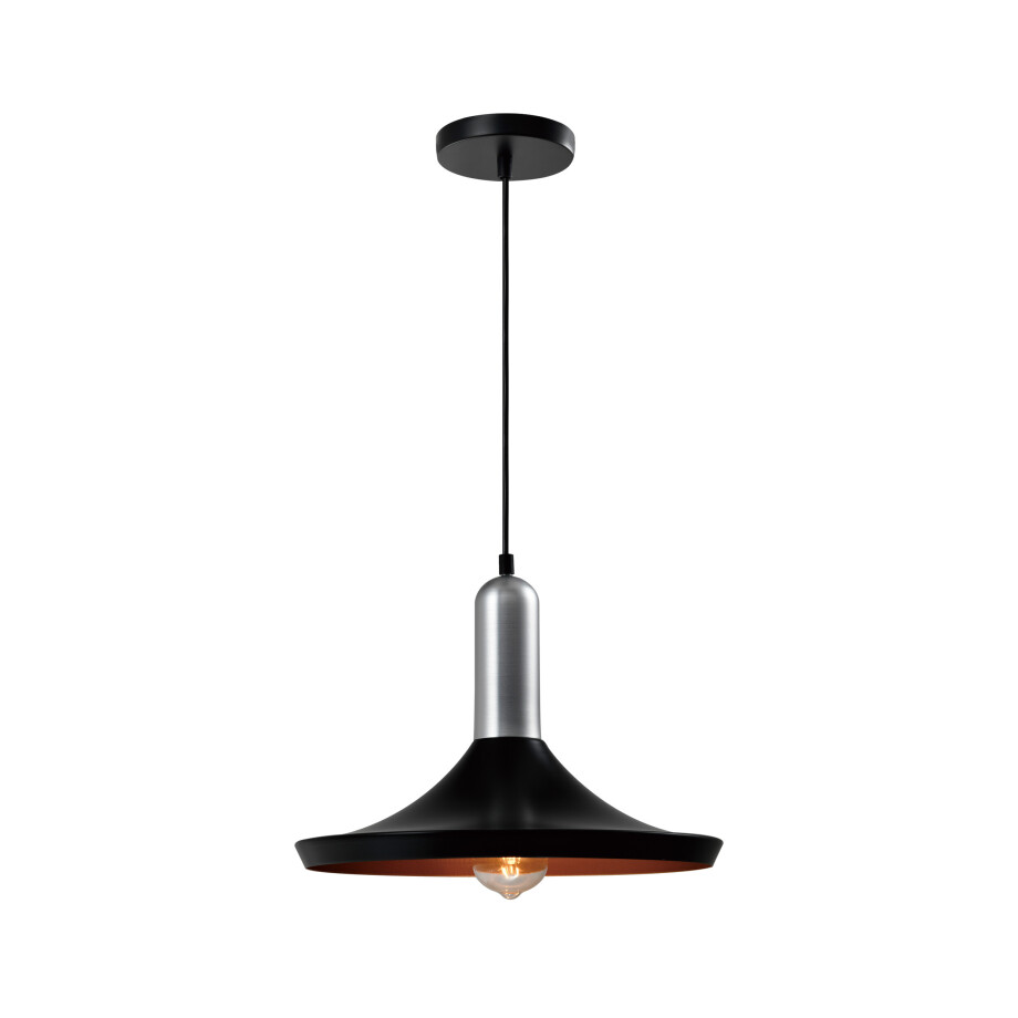 QUVIO Hanglamp modern - Aluminium - D 36 cm - Zwart afbeelding 1