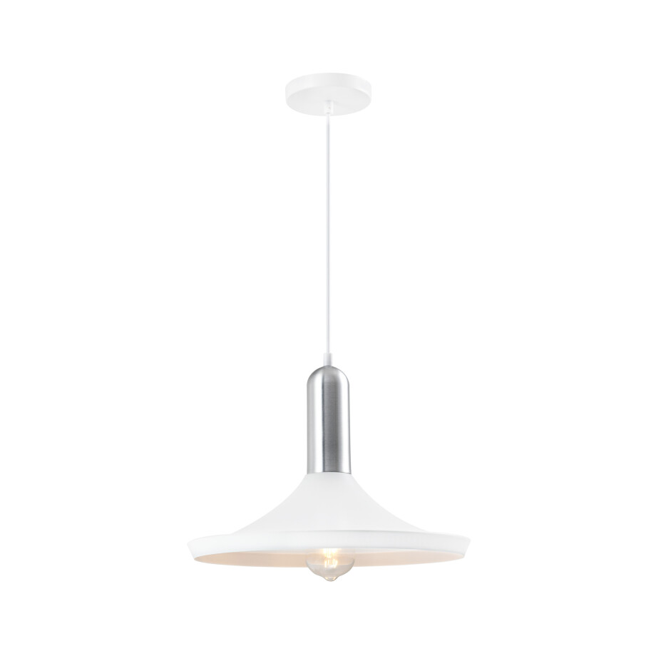 QUVIO Hanglamp modern - Aluminium - D 36 cm - Wit afbeelding 1