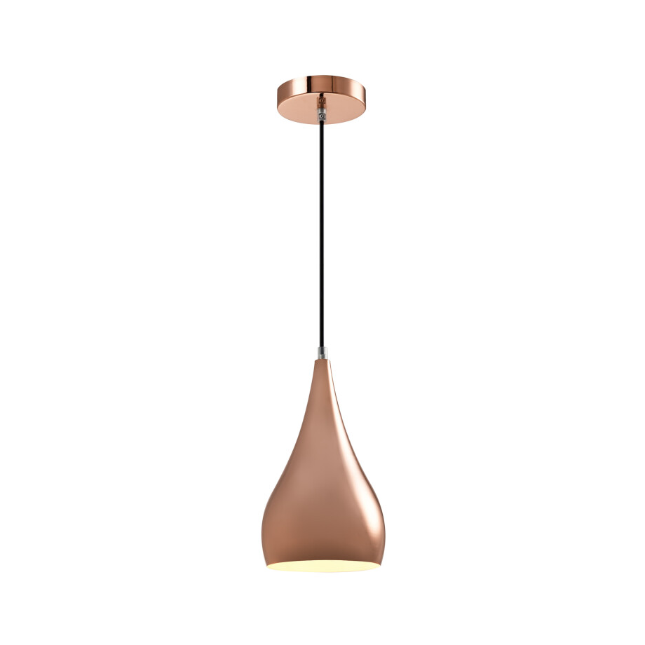 QUVIO Hanglamp modern - Rose gold lamp - D 16 cm afbeelding 1