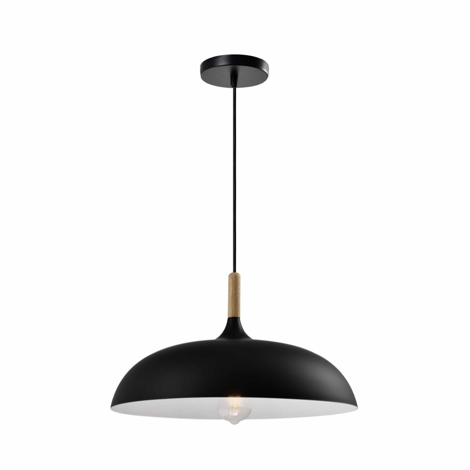 QUVIO Hanglamp Scandinavisch - Rustieke vorm - D 45 cm - Zwart afbeelding 1