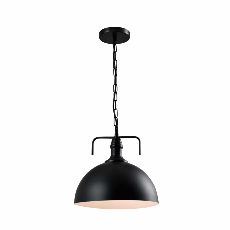 QUVIO Hanglamp industrieel - Fabriekslamp - D 30 cm - Zwart afbeelding 1