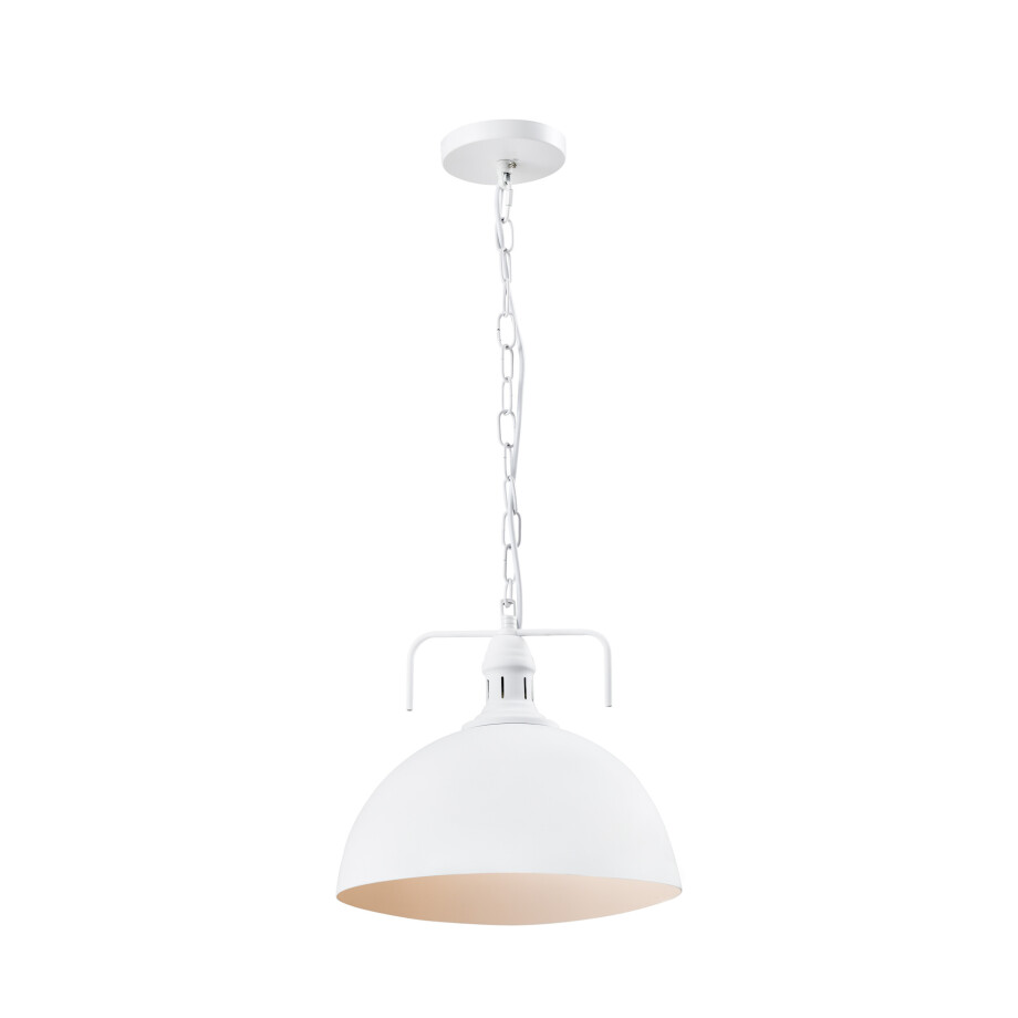 QUVIO Hanglamp industrieel - Fabriekslamp - D 30 cm - Wit afbeelding 1