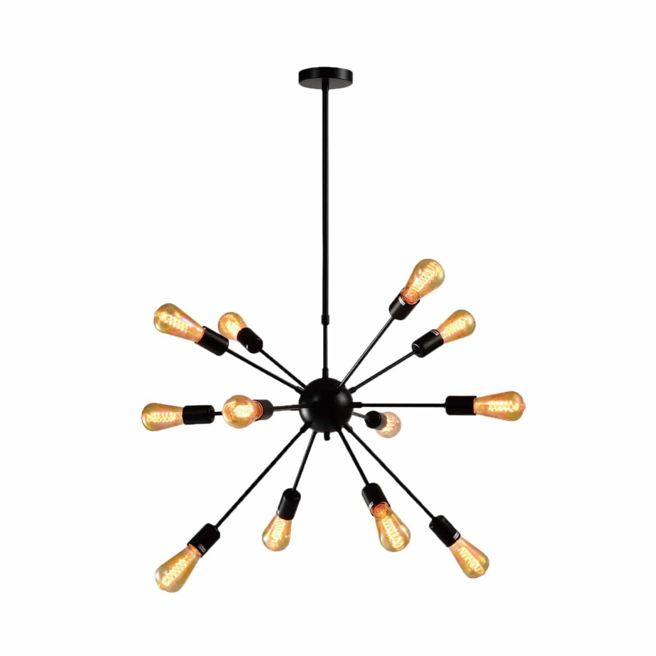 QUVIO Hanglamp modern - Ster van metaal met 18 fittingen - 65 x 85 x 51 cm afbeelding 1