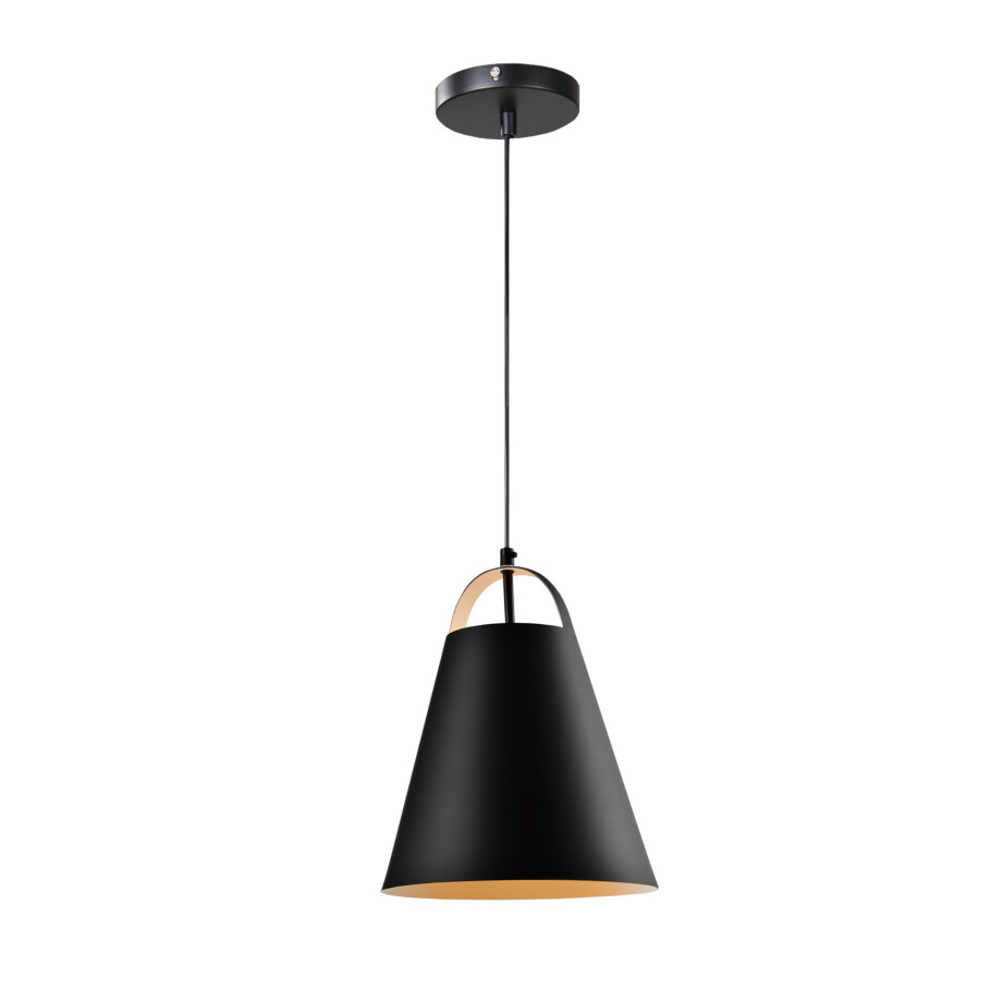 QUVIO Hanglamp modern - Trechtervorm - Diameter 25 cm - Zwart afbeelding 1
