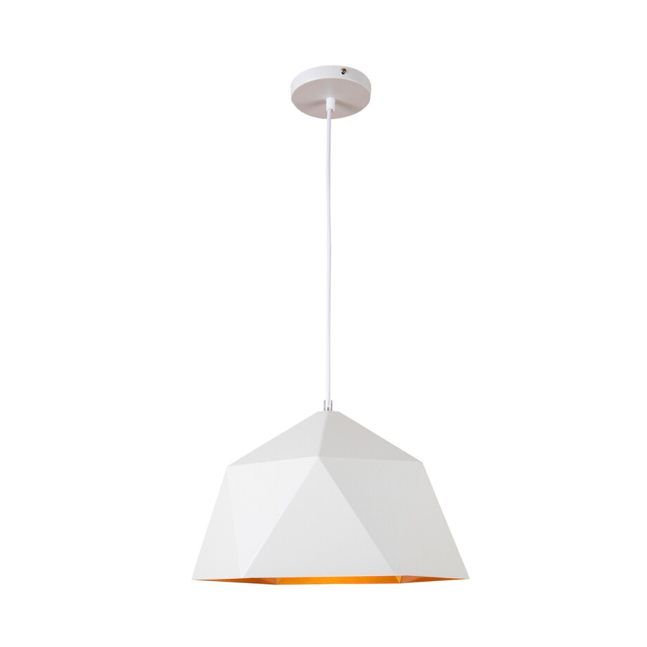 QUVIO Hanglamp modern - Hoekig design - Diameter 33 cm - Wit afbeelding 1