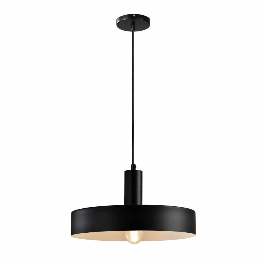 QUVIO Hanglamp retro - Platte vorm - Diameter 30 cm afbeelding 1