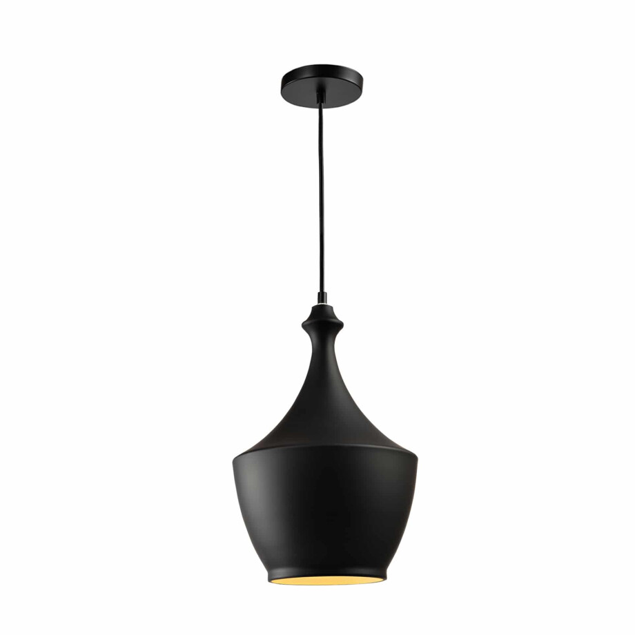 QUVIO Hanglamp modern - Uniek design metaal met knop - Diameter 25 cm afbeelding 1