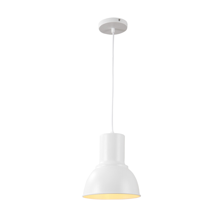 QUVIO Hanglamp retro - Rond design - Diameter 23 cm - Wit afbeelding 1