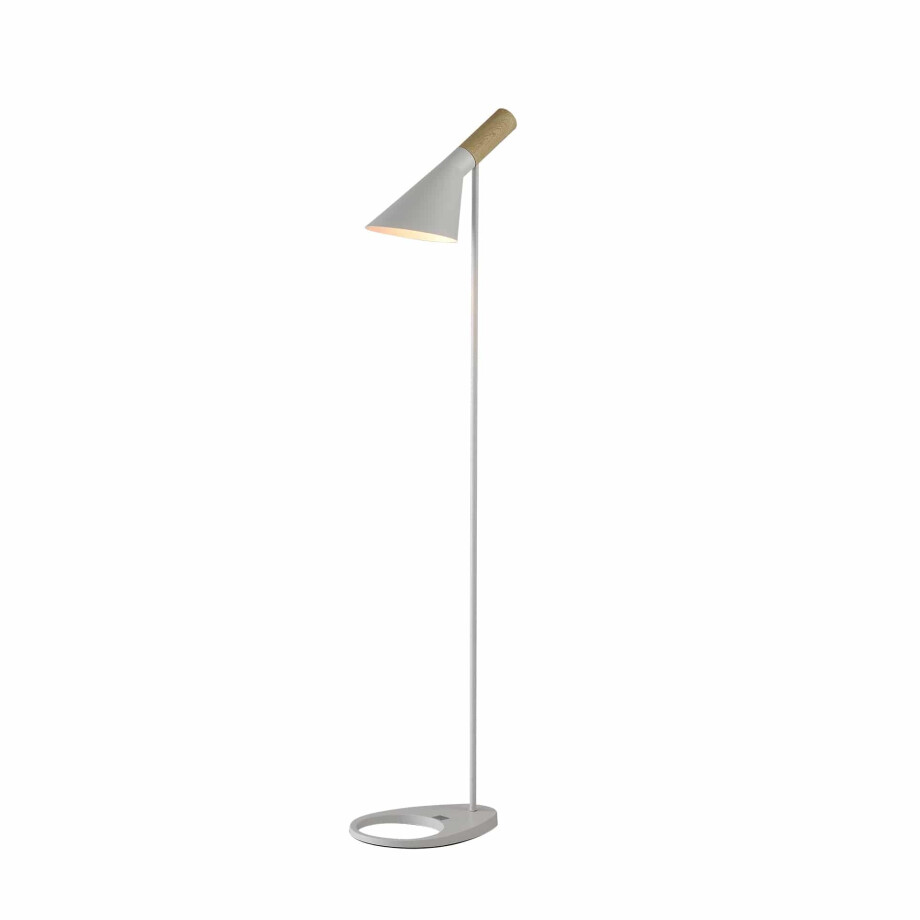 QUVIO Vloerlamp Scandinavisch - Verstelbare kap - Wit en bruin afbeelding 1