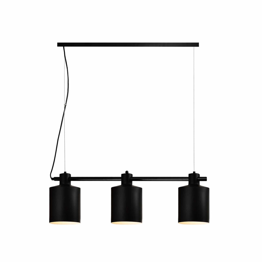 QUVIO Hanglamp modern - 3 lichtpunten met ronde kappen - 15,5 x 90 x 26 cm afbeelding 1