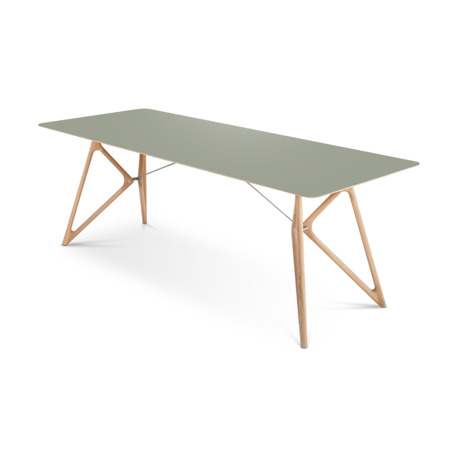 Tink table houten eettafel whitewash - met linoleum tafelblad dark olive - 200 x 90 cm Tink table houten eettafel whitewash - met linoleum tafelblad dark olive - 200 x 90 cm afbeelding 1