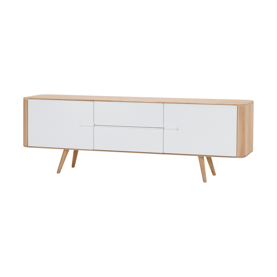 Ena sideboard houten dressoir whitewash - 180 cm afbeelding 1