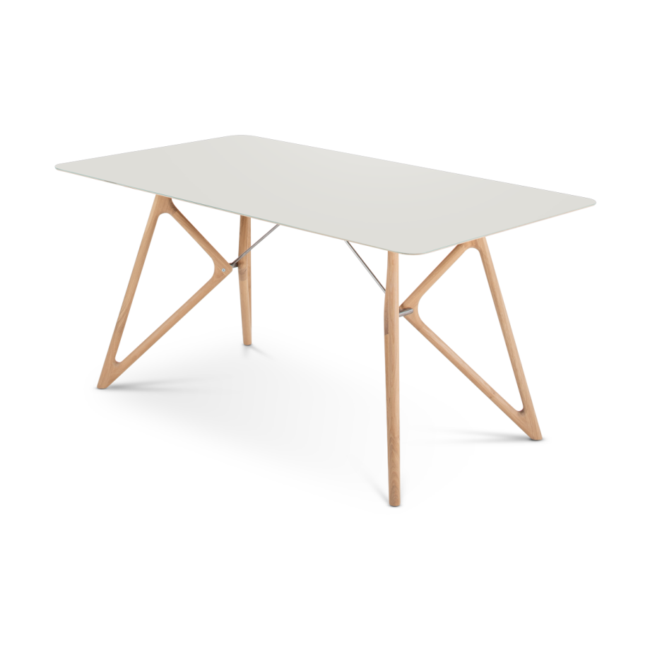 Tink table houten eettafel whitewash - met linoleum tafelblad mushroom - 160 x 90 cm Tink table houten eettafel whitewash - met linoleum tafelblad mushroom - 160 x 90 cm afbeelding 1
