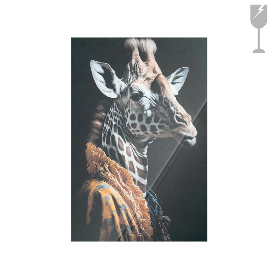 Urban Cotton Glasschilderij 'Giraffe' 100 x 150cm afbeelding 