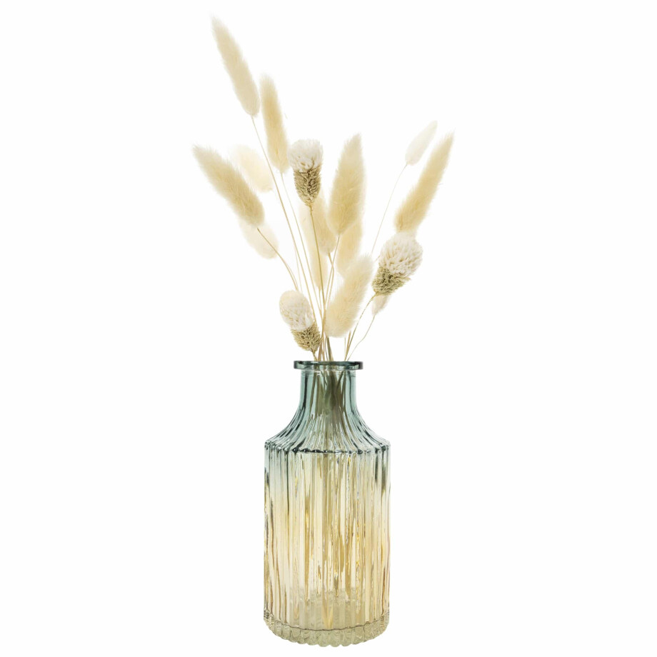 QUVIO Glazen vaas - 7 x 14 cm (dxh) - Geel/Blauw afbeelding 1