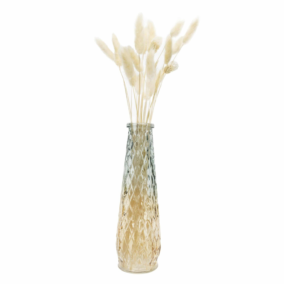 QUVIO Glazen vaas - 6 x 22 cm (dxh) - Geel/Blauw afbeelding 1