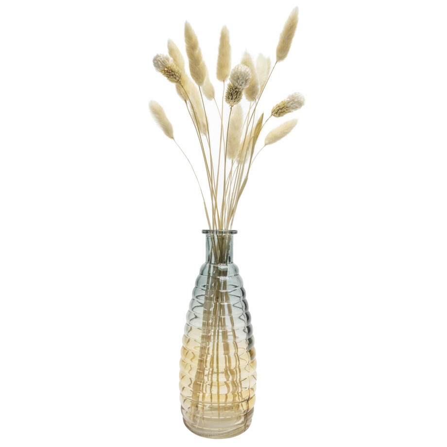 QUVIO Glazen vaas - 6 x 19,5 cm (dxh) - Geel/Blauw afbeelding 1