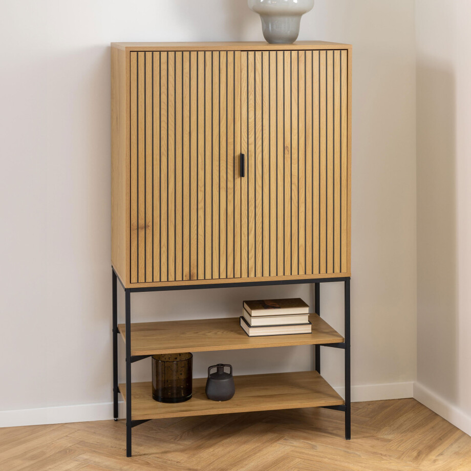 Bendt Opbergkast 'Lisette' Eikenhout, 140 x 80cm Bendt Opbergkast 'Lisette' Eikenhout, 140 x 80cm afbeelding 1