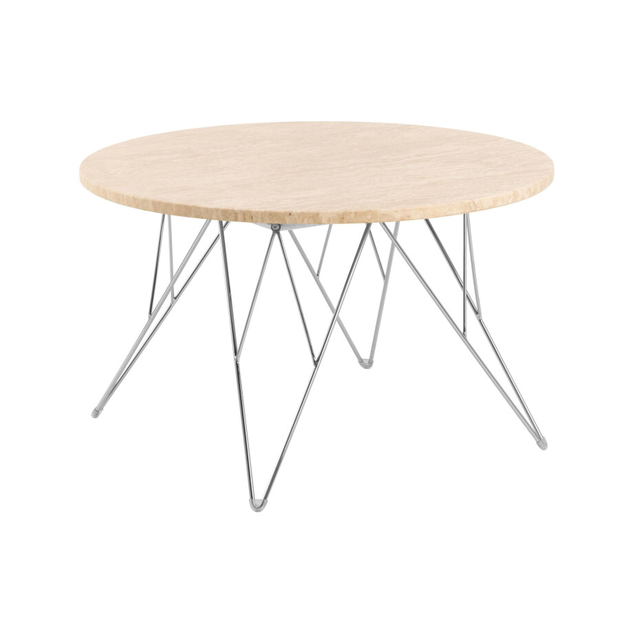 Bendt Ronde Salontafel 'Nadia' Travertin, 80cm Bendt Ronde Salontafel 'Nadia' Travertin, 80cm afbeelding 1