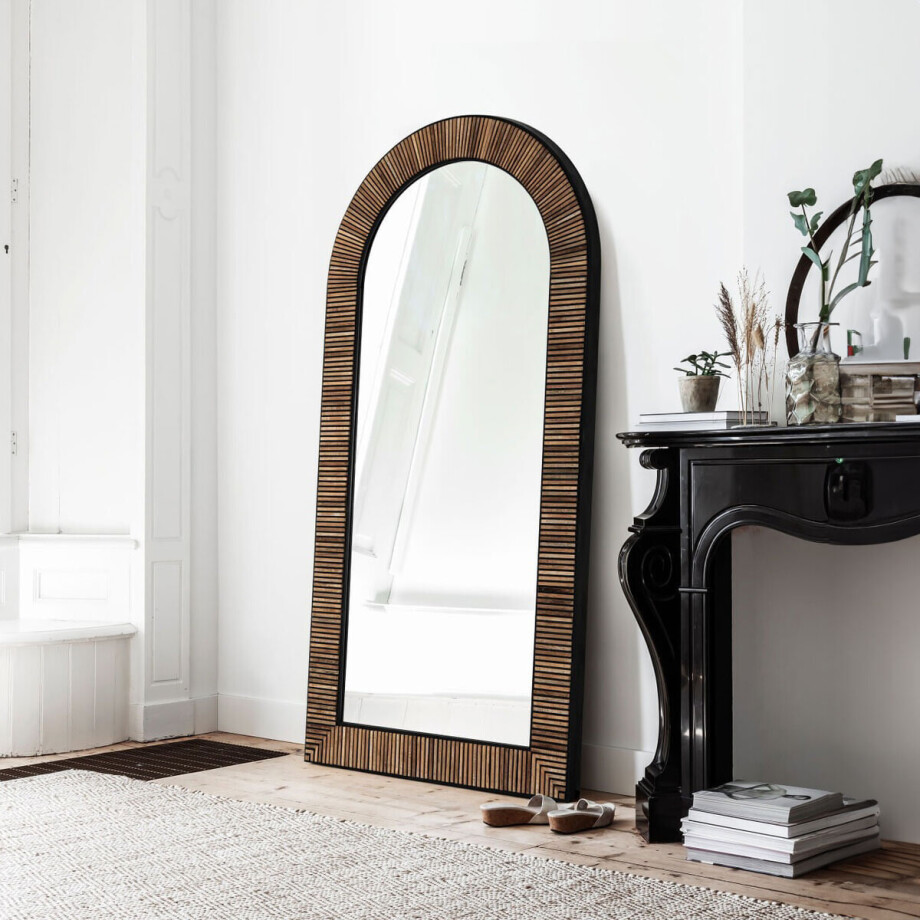 DTP Home Spiegel 'Slats' Teakhout, 200 x 100cm DTP Home Spiegel 'Slats' Teakhout, 200 x 100cm afbeelding