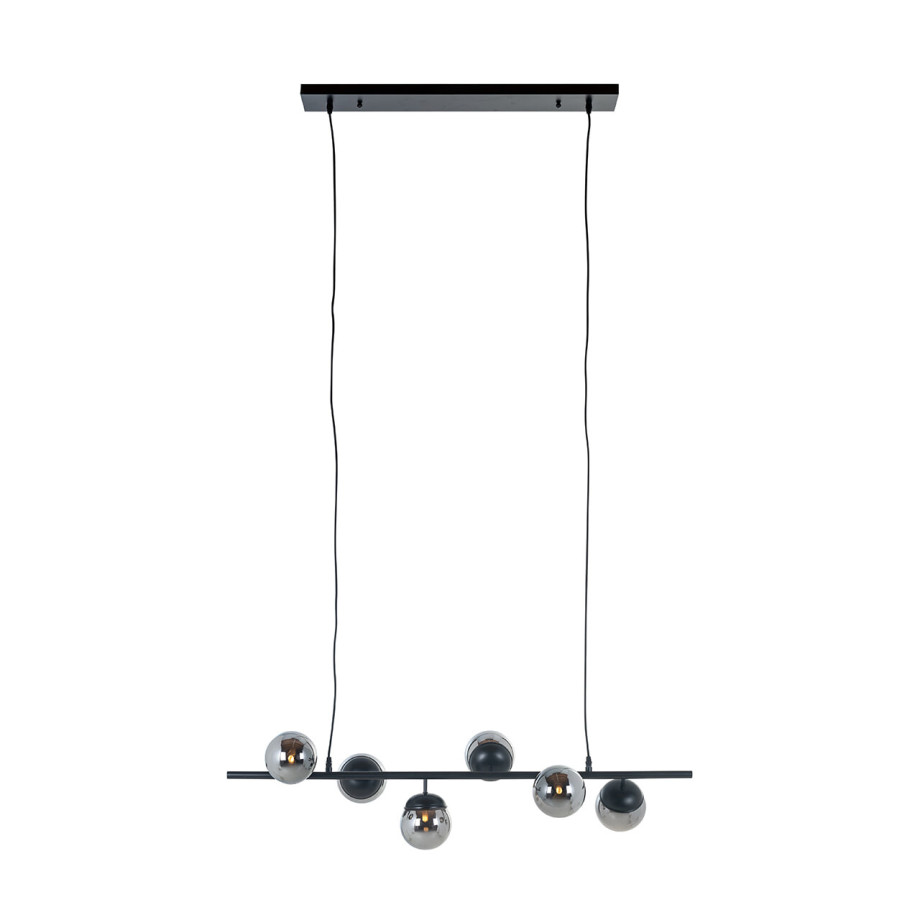 Richmond Hanglamp 'Bente' 6-lamps, kleur Smoked Black afbeelding 1