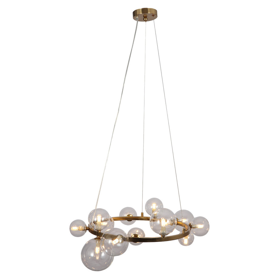 Richmond Hanglamp 'Yosie' 13-lamps, kleur Brushed Gold afbeelding 1