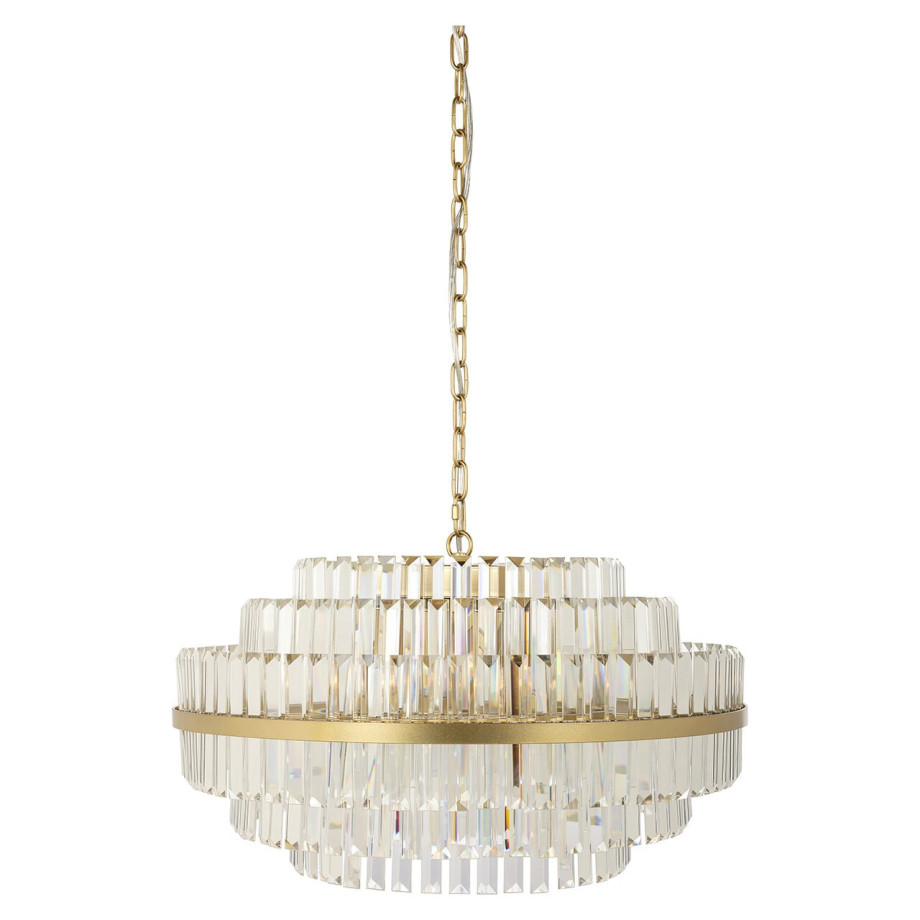 Richmond Hanglamp 'Desire' Crystal, 65cm, kleur Brushed Gold afbeelding 