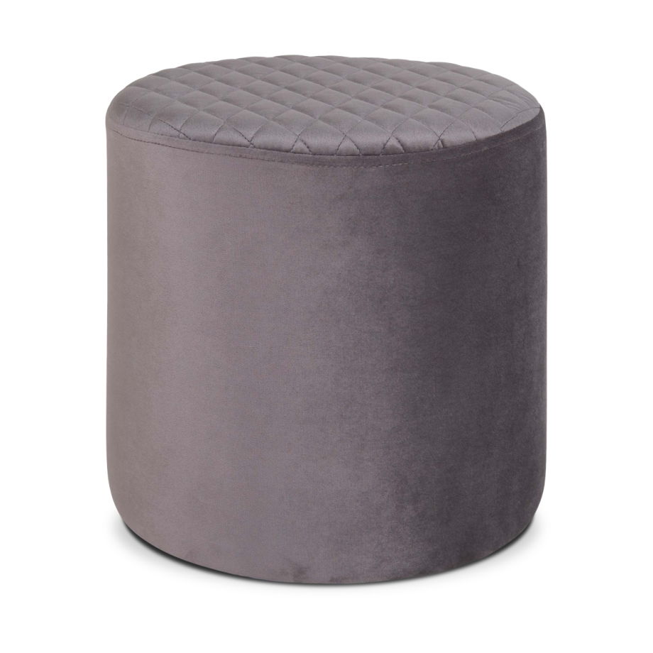 Jip velvet poef grijs - Ø 34 cm afbeelding 1