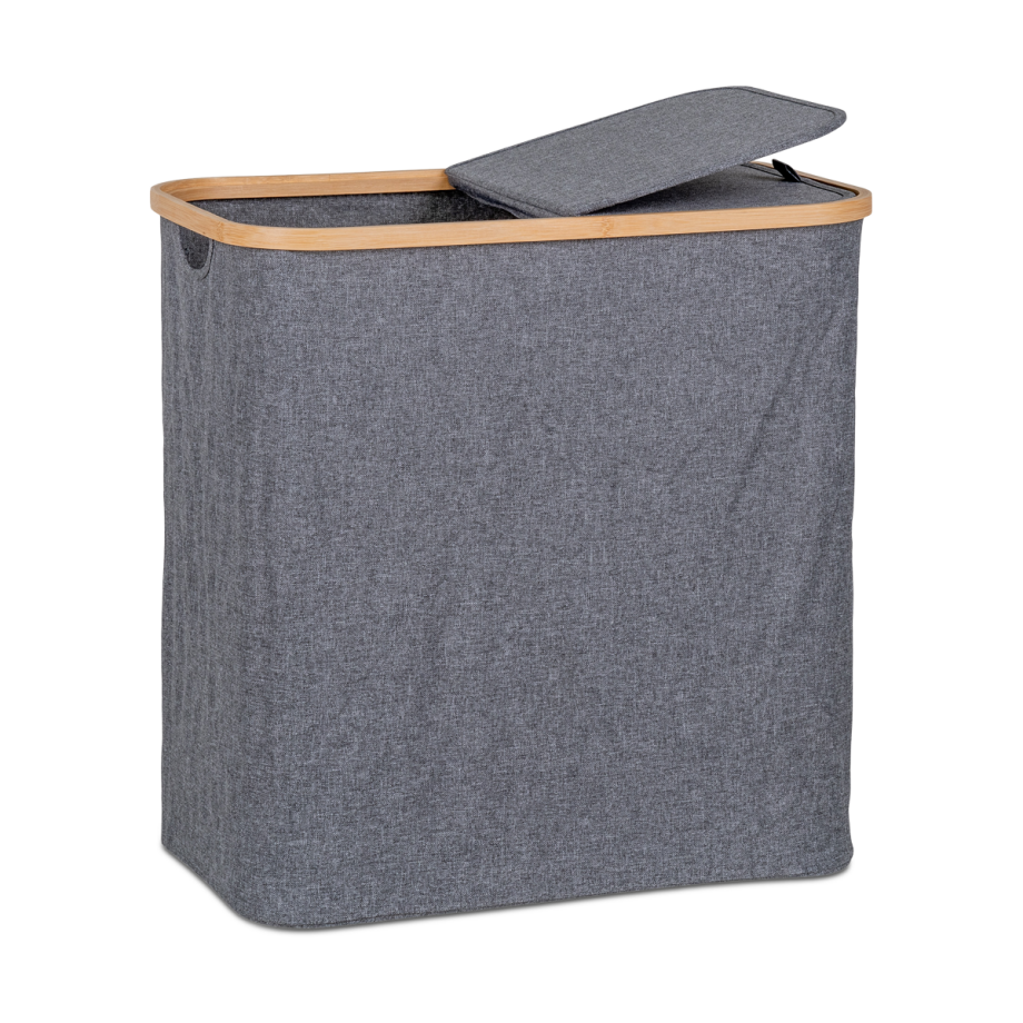 Wendy stoffen wasmand donkergrijs - 54 x 33 cm Wendy stoffen wasmand donkergrijs - 54 x 33 cm afbeelding 1
