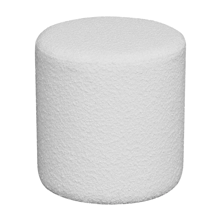 Jip bouclé poef wit - Ø 34 cm Jip bouclé poef wit - Ø 34 cm afbeelding 1