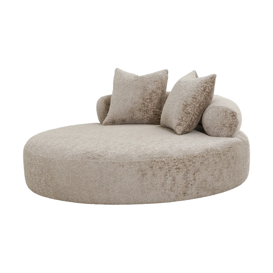 Annabel ronde loveseat fauteuil taupe afbeelding 1