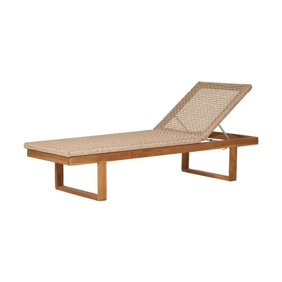 Elodie houten tuin loungestoel met rotan naturel Elodie houten tuin loungestoel met rotan naturel afbeelding 1