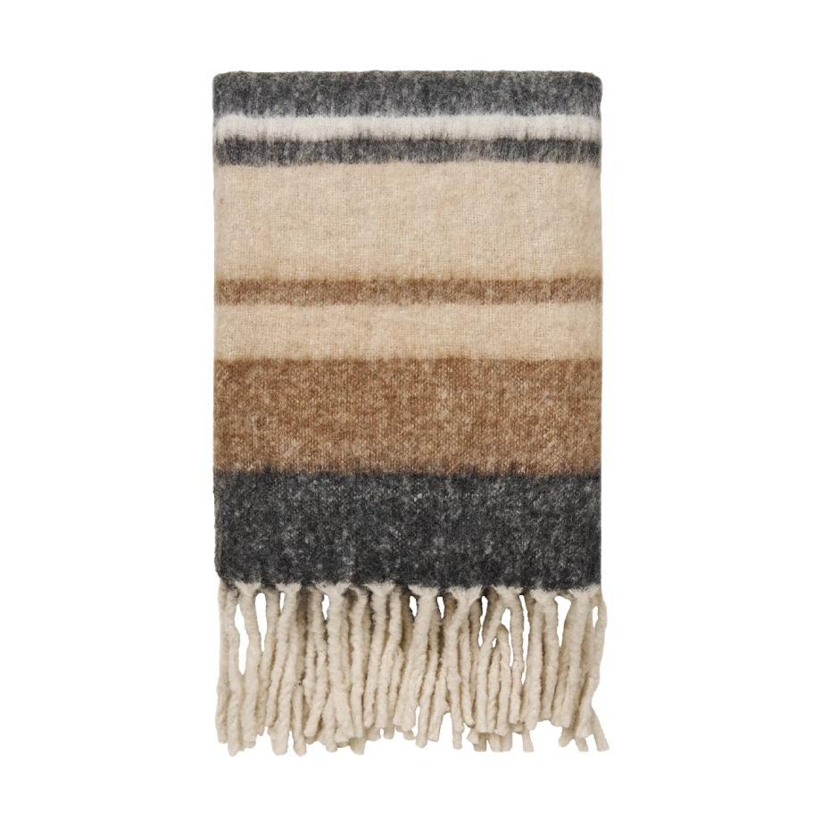 Bobbie plaid zwart/bruin - 170 x 130 cm afbeelding 1