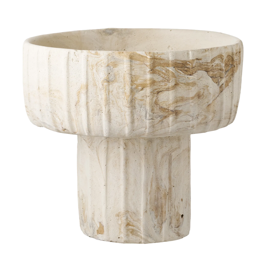 Hiba cement vaas bruin/beige - Ø 21 x 19 cm Hiba cement vaas bruin/beige - Ø 21 x 19 cm afbeelding 1