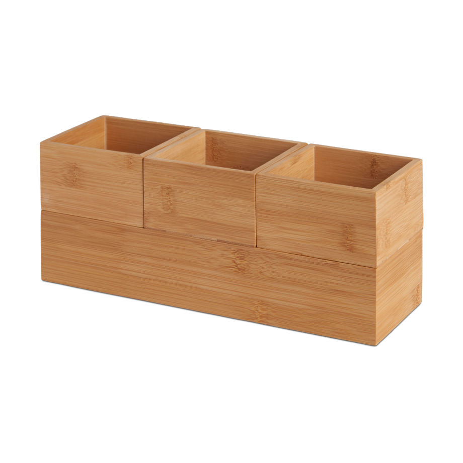 Lars houten bakjes bamboe - set van 4 Lars houten bakjes bamboe - set van 4 afbeelding 1