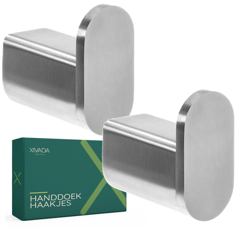 XIVADA Handdoekhaakje Dona - Inclusief schroefset - Zilver - Set van 2 XIVADA Handdoekhaakje Dona - Inclusief schroefset - Zilver - Set van 2 afbeelding 1