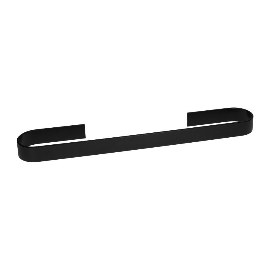 QUVIO Handdoekhouder platte stang met ronding - 45 cm - Zwart afbeelding 1