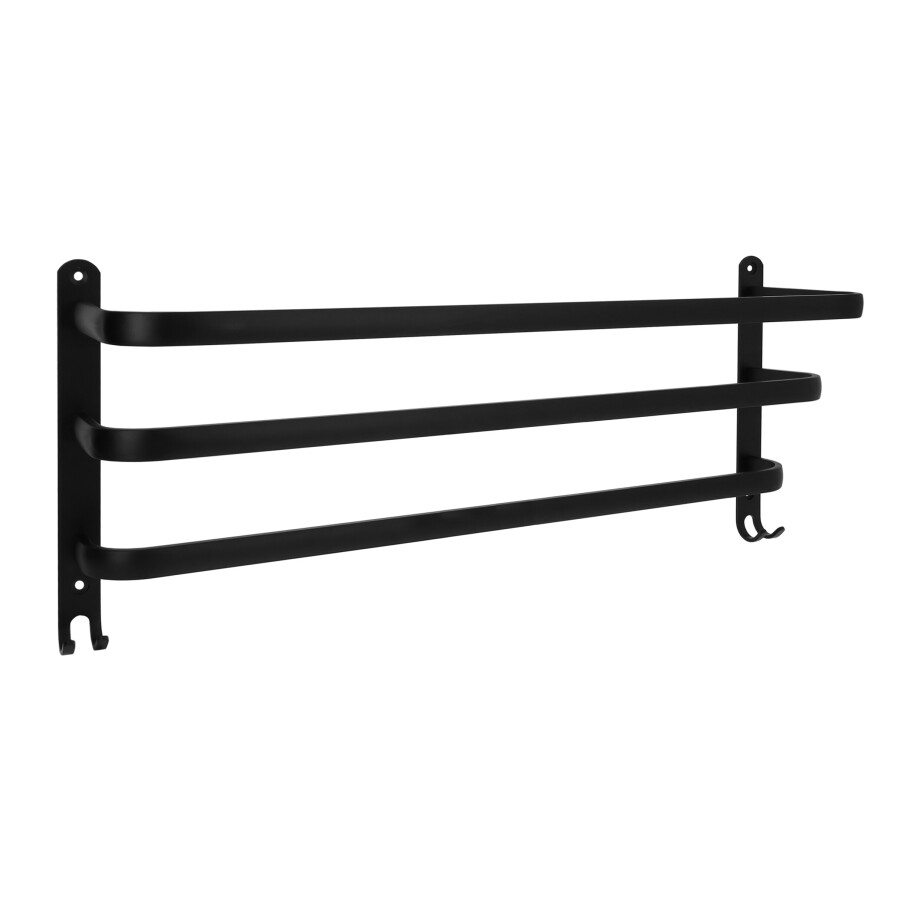 QUVIO Handdoekenrek - Met 3 stangen - RVS - Zwart afbeelding 1