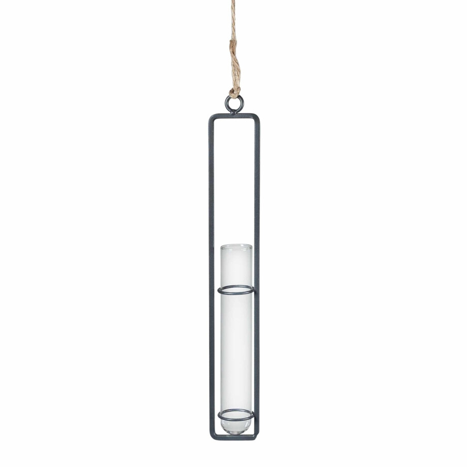 QUVIO Hangend vaasje met metalen frame - 2,5 x 27 cm afbeelding 1