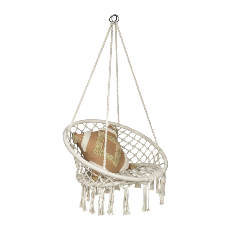 QUVIO Hangstoel voor buiten - Bohemian - Beige afbeelding 1