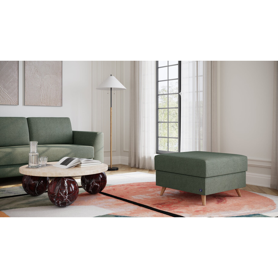 BRUNO poef 70x70 in aurora forest groen | Comfortabele opbergruimte en praktische opbergruimte afbeelding 1