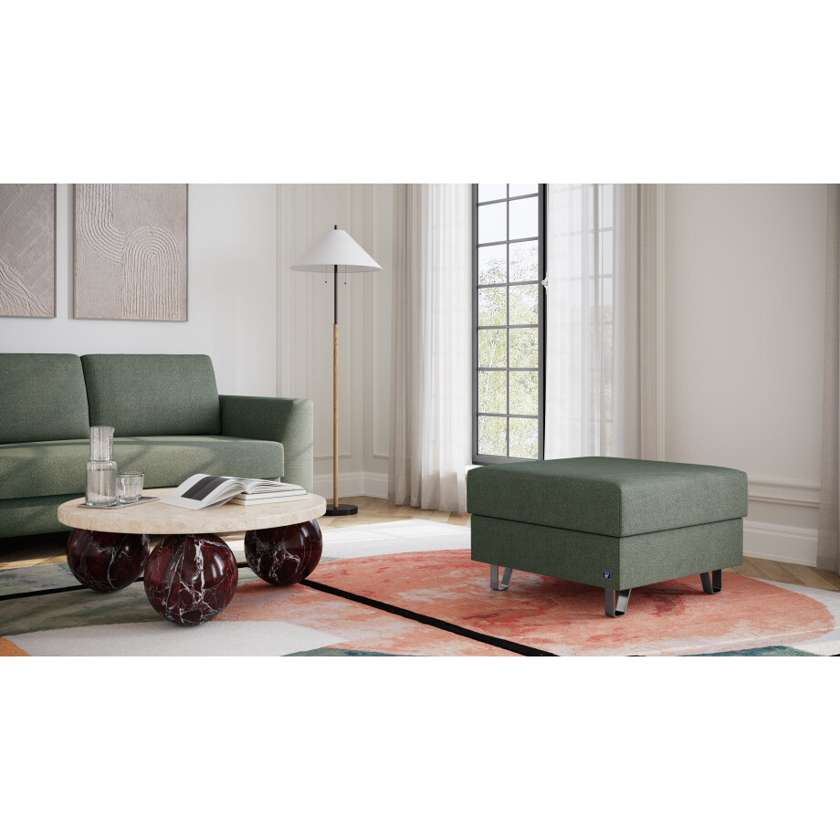 BRUNO poef 70x70 in aurora forest groen | Comfortabele opbergruimte en praktische opbergruimte afbeelding 1