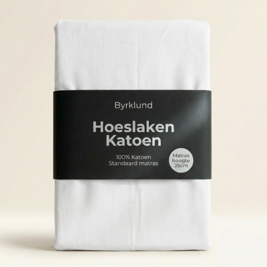 Hoeslaken Katoen - Wit - 90x220cm - Wit - Byrklund - Dekbed-Discounter.nl Hoeslaken Katoen - Wit - 90x220cm - Wit - Byrklund - Dekbed-Discounter.nl afbeelding