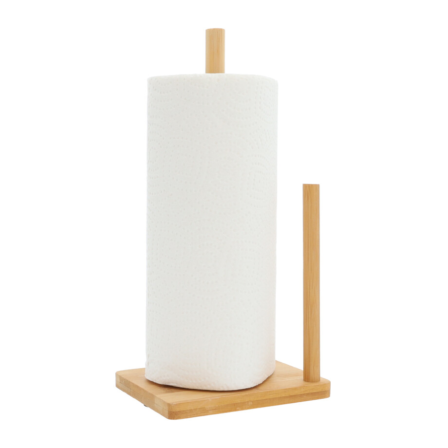 QUVIO Keukenrolhouder - Lichtbruin - Hout afbeelding 1
