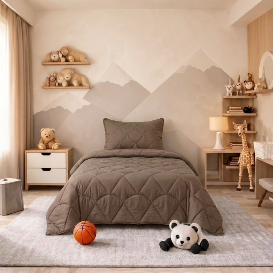 1+1 Gratis Wasbaar Kids Lazy Dekbed Zonder Overtrek - Zonder Overtrek - Velvet - Taupe Bruin - Dekbed-Discounter.nl afbeelding 