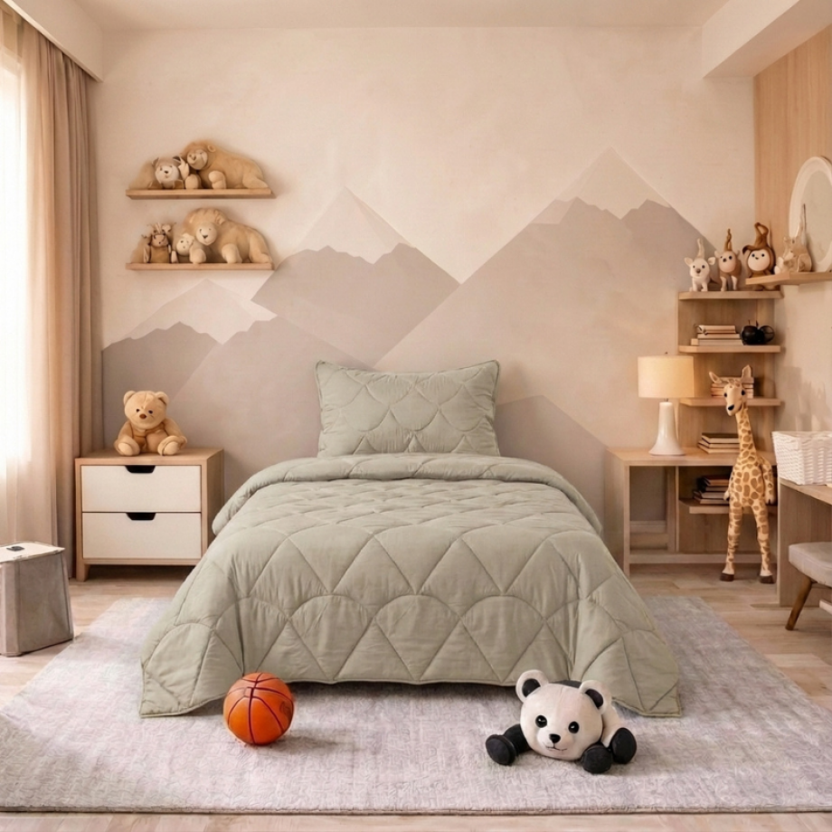 1+1 Gratis Wasbaar Kids Lazy Dekbed Zonder Overtrek - Zonder Overtrek - Velvet - Taupe Grijs - Dekbed-Discounter.nl afbeelding 