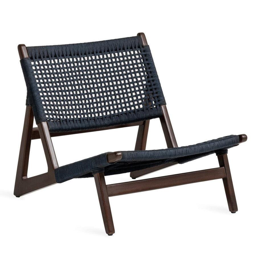 Jesper Home Outdoor Fauteuil 'Kuwana' Espresso Teakhout, kleur Indigo afbeelding 1