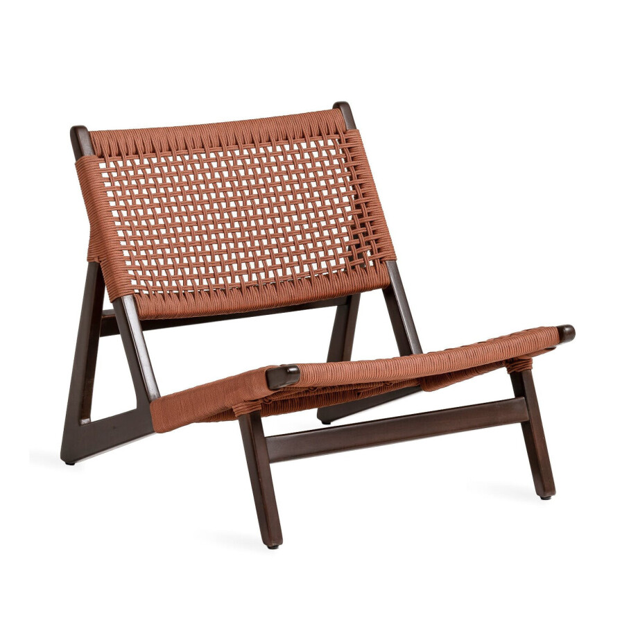 Jesper Home Outdoor Fauteuil 'Kuwana' Espresso Teakhout, kleur Cinnamon afbeelding 1